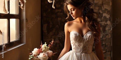 bride in white wedding dress