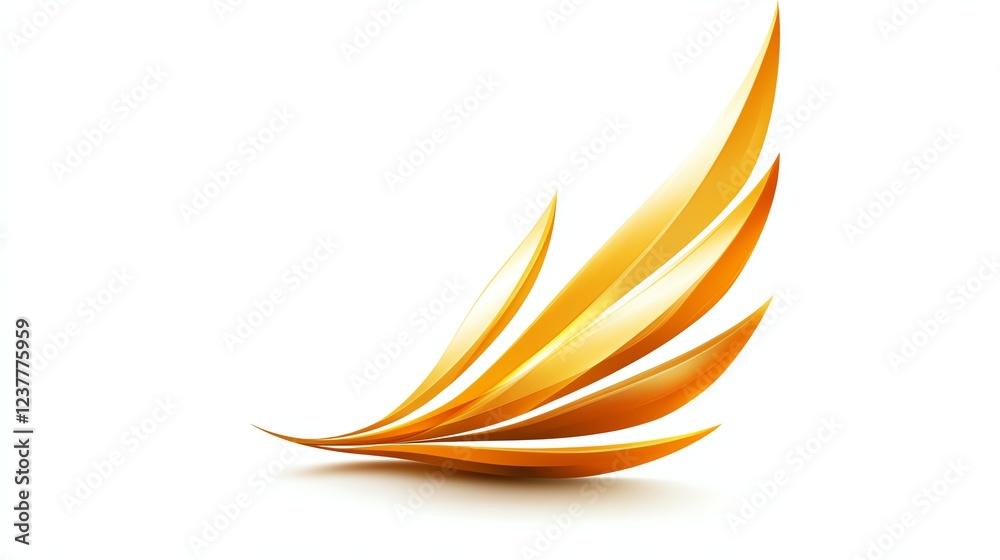Elegant orange abstract design on a white isolate background. Elegant orange abstract design on a white isolate background.
