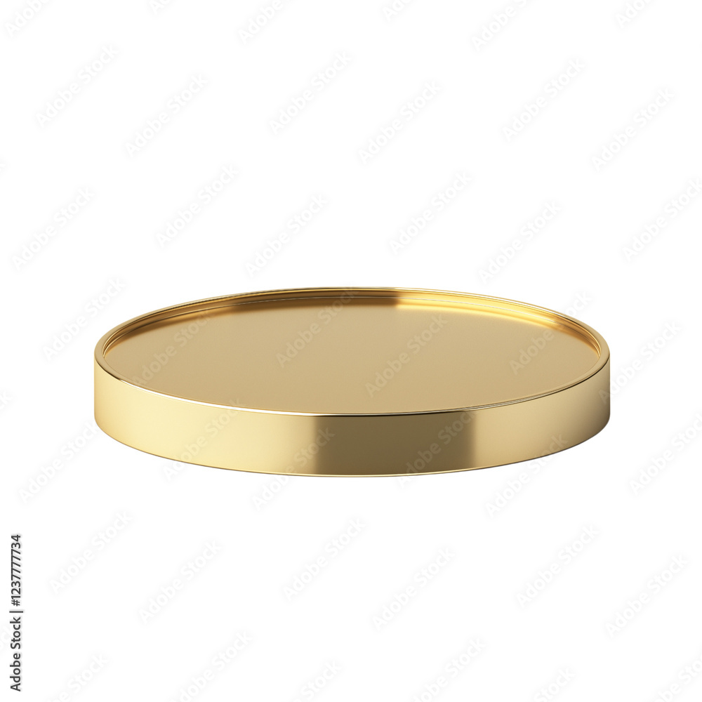 A two-tier gold pedestal stand designed for product display, featuring a sleek and modern finish. Isolated on transparent background, png. A two-tier gold pedestal stand designed for product display, featuring a sleek and modern finish. Isolated on transparent background, png.