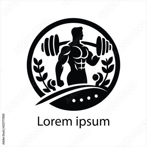 Fitness logo template flat design