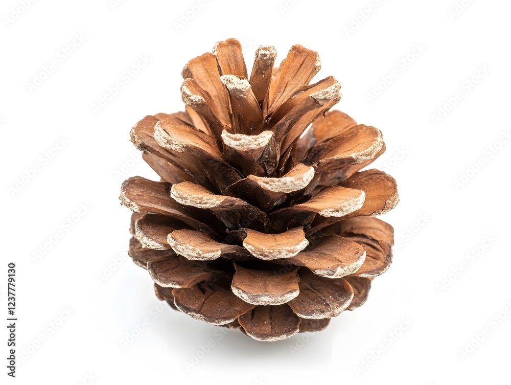 Brown Dried Pine Cone Isolated on White Background Macro Brown Dried Pine Cone Isolated on White Background Macro