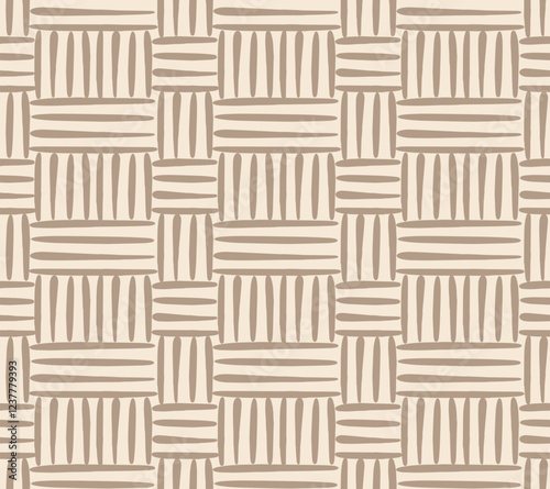 Rattan seamless pattern. Texture of the weave. Vector illustration. 