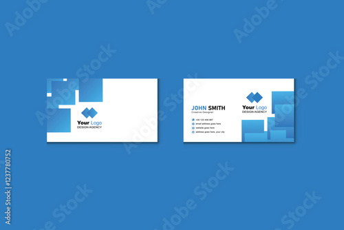 Double-sided creative business card template. Modern presentation card with company logo. Vector business card template. Visiting card for business and personal use. Vector illustration design.