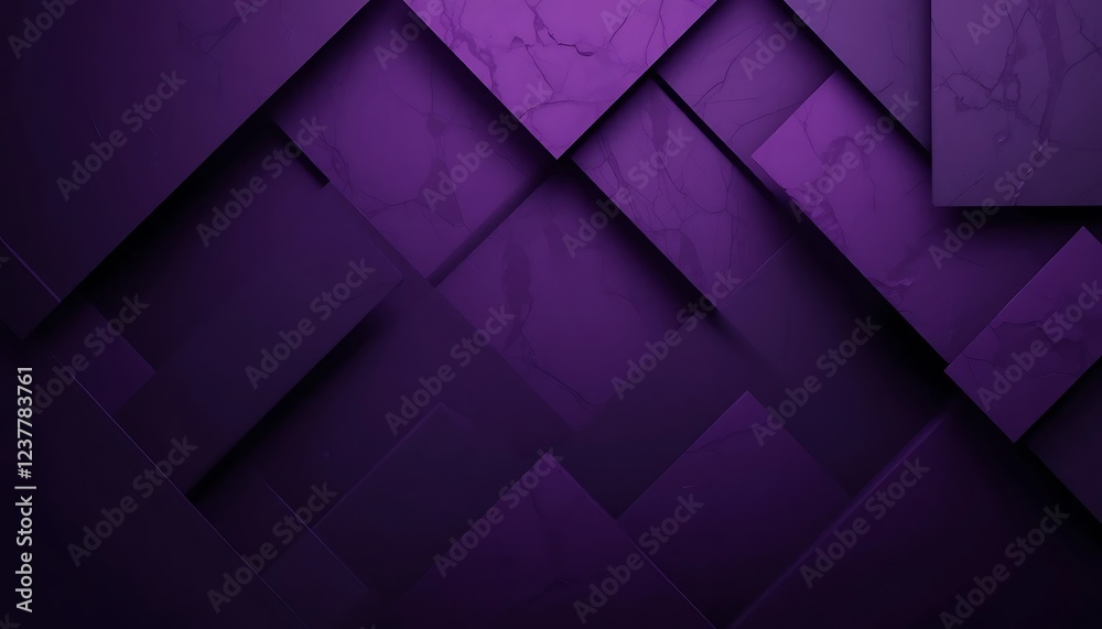 Obraz premium Abstract Purple Geometric Background with Cracked Texture and Overlapping Squares