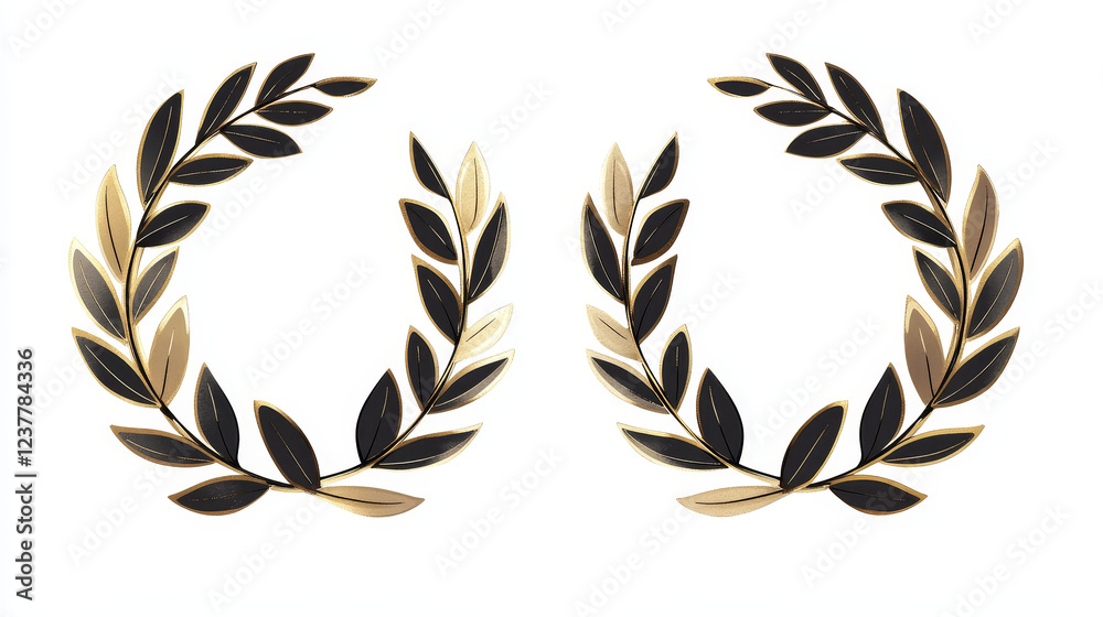 Set of gold and black laurel wreaths, such a logo. Vector version also available in gallery Set of gold and black laurel wreaths, such a logo. Vector version also available in gallery