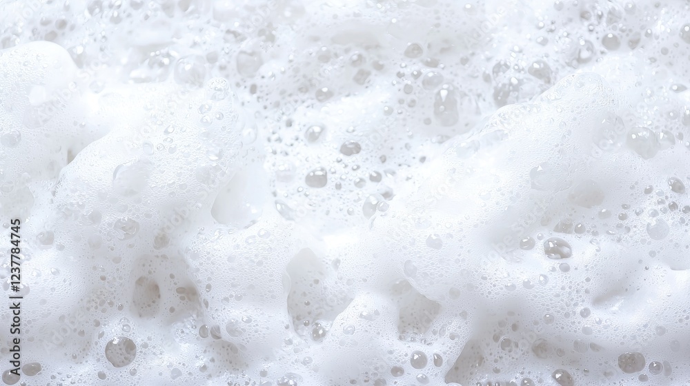 Close-up white foam texture, bubbles background Close-up white foam texture, bubbles background