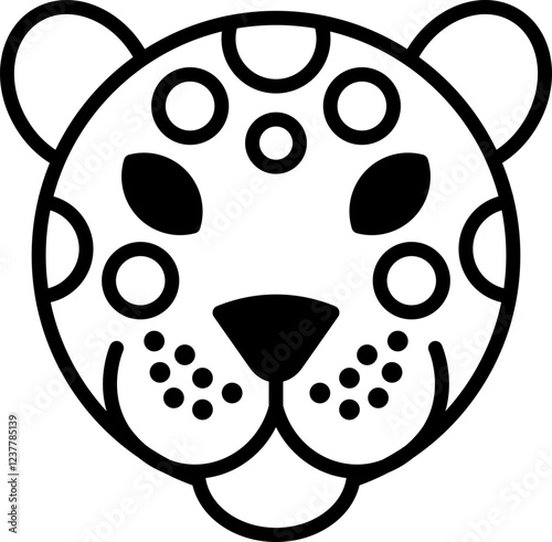 leopard icon vector outline