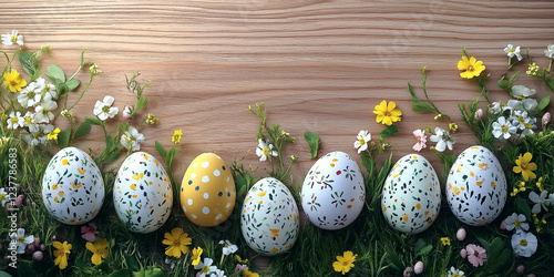 Fröhliche Ostern-Hintergrund, Kartenvorlage, Ostereier, fröhliche Ostern, Oster-Tapete, Werbeschild, Werbebanner, Frohe Ostern photo