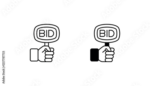 Bid icon design with white background stock illustration