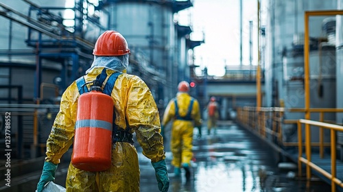 cleanup concept. Safe disposal of hazardous dust waste