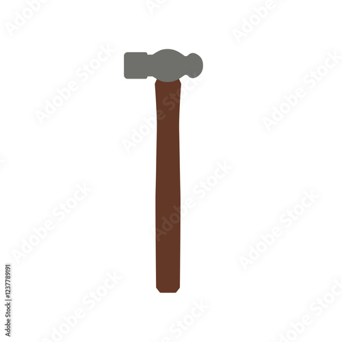 ball peen hammer flat icon illustration color