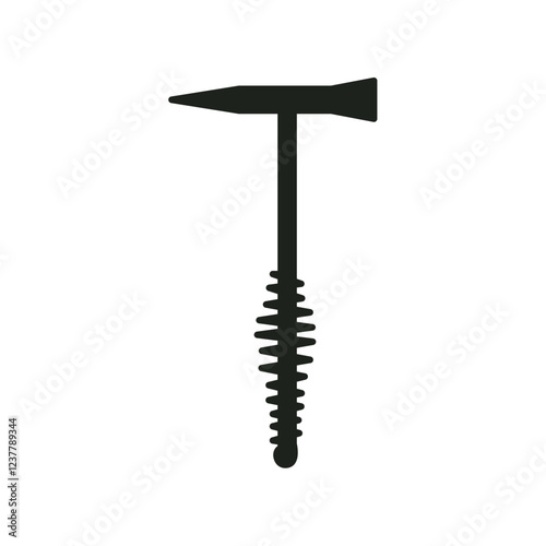 welder chipping hammer flat icon illustration color