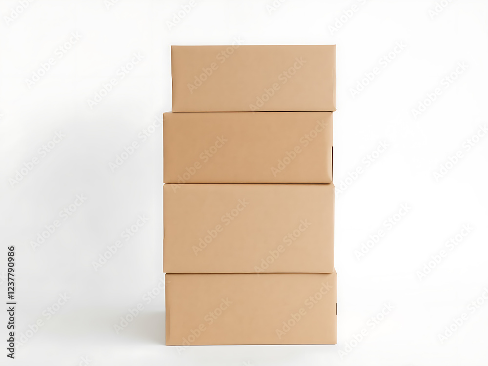 Stacked cardboard boxes isolated on white background Stacked cardboard boxes isolated on white background