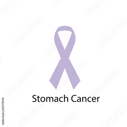 Stomach cancer ribbon isolated on white background Vector illustration