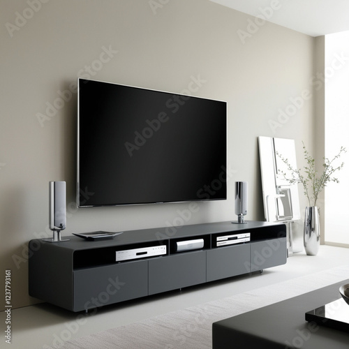 Interior design for a tv unit in modern design.
