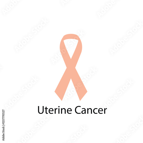 Uterine cancer ribbon isolated on white background Vector illustration