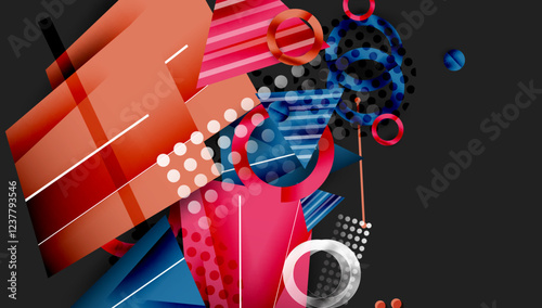 Abstract background geometric design with colorful gradients