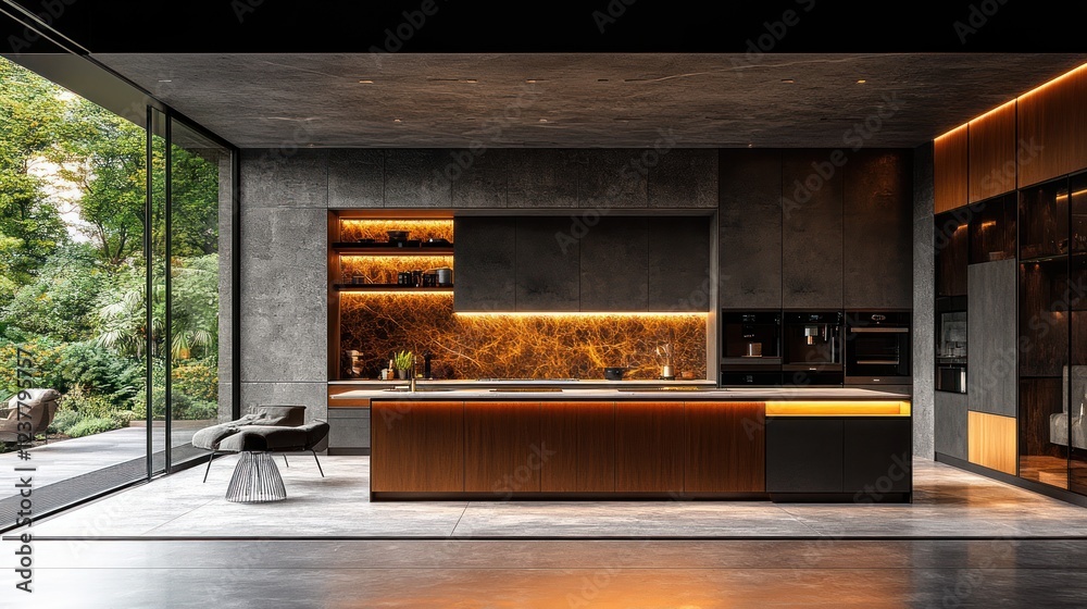 custom made wallpaper toronto digitalLuxurious Modern Kitchen Design with Natural Light and Outdoor View