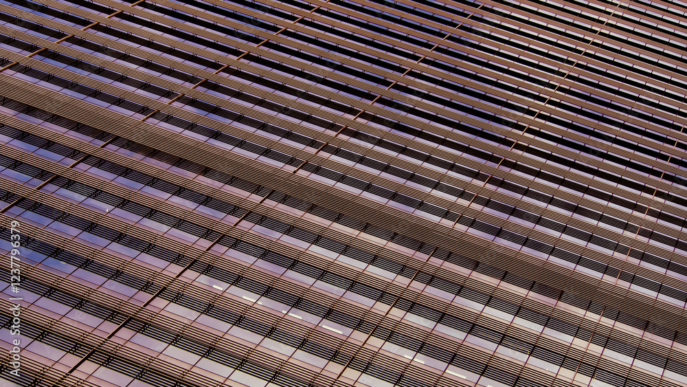 Modern Architectural Symmetry - Sleek facade with linear patterns and dynamic reflections. Ideal for architectural branding, design portfolios, or urban planning concepts. Modern Architectural Symmetry - Sleek facade with linear patterns and dynamic reflections. Ideal for architectural branding, design portfolios, or urban planning concepts.