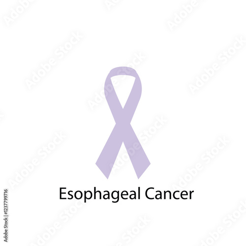 Esophageal cancer ribbon isolated on white background Vector illustration