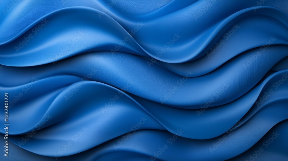 Obraz premium blue fabric waves pattern. Generative AI