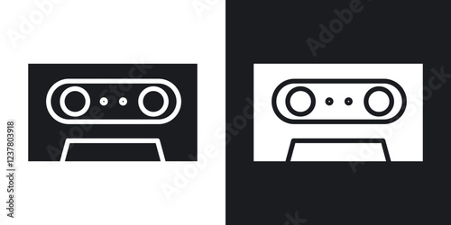 Cassette tape icons pack in solid style