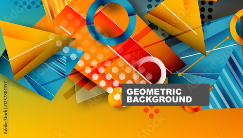 Abstract background geometric design with colorful gradients