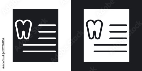 Dental X ray icons in filled and outline versions for ui designs