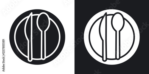 Eatery icons in solid black and white collection