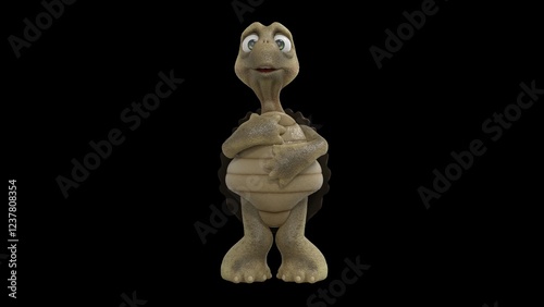 Obraz na plátne Toon Tortoise Isolated on white