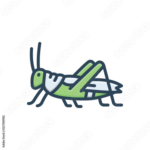 Color illustration icon for grasshopper photo