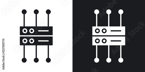 Proxy server icons in solid black and white collection photo