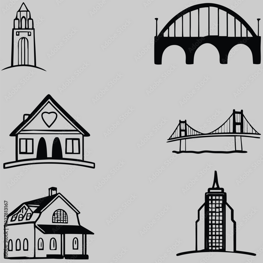 Architecture bundle line art and illustrator eps Architecture bundle line art and illustrator eps