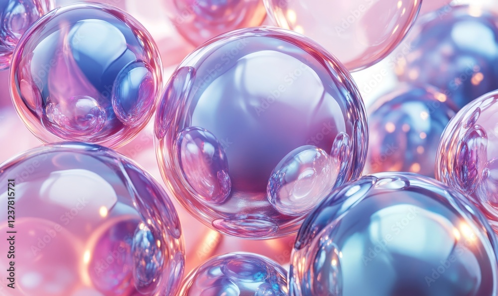 Abstract iridescent bubbles, futuristic design, 3d render, Generative AI Abstract iridescent bubbles, futuristic design, 3d render, Generative AI