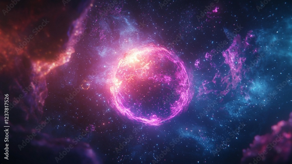 Obraz premium Cosmic Nebula: Glowing Celestial Body