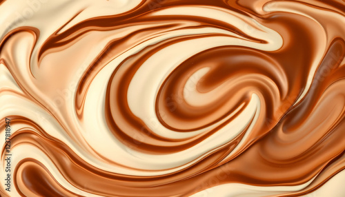 Wallpaper Mural Liquid chocolate splash, creamy swirls, dynamic fluid motion, rich brown tones, white background, high-contrast, glossy surface, abstract art, photorealistic render, closeup detail, smooth textures, f Torontodigital.ca