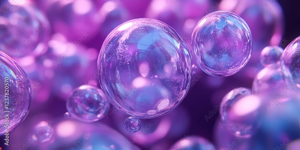 Abstract purple bubbles, dynamic design, 3d render, Generative AI Abstract purple bubbles, dynamic design, 3d render, Generative AI