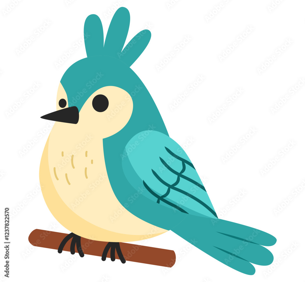 Cute bird on a branch animal cartoon clipart illustration Cute bird on a branch animal cartoon clipart illustration