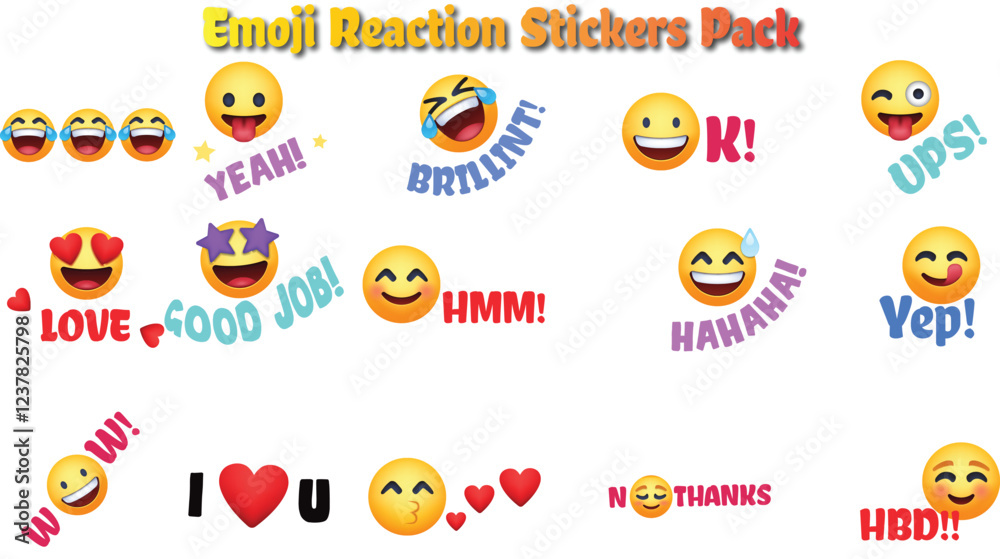 Emoji reaction stickers, adding expressive reactions and fun elements to your designs.