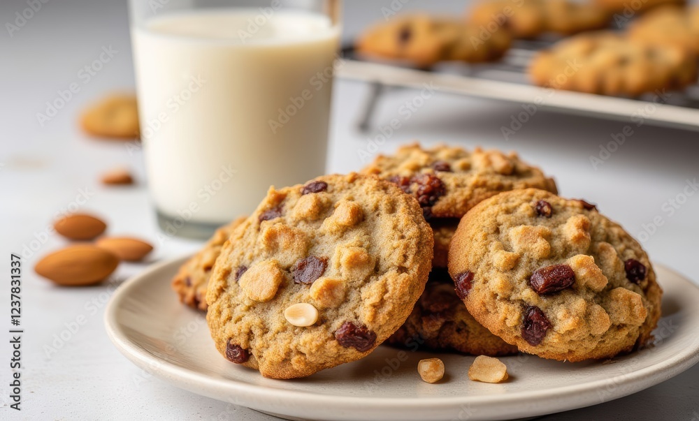 Delicious cookies with milk on the side Delicious cookies with milk on the side