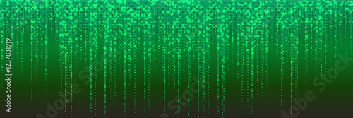 Light effect overlay on gradient neon green bg with pixel pattern. Raster texture with dither effect in vector vintage artwork