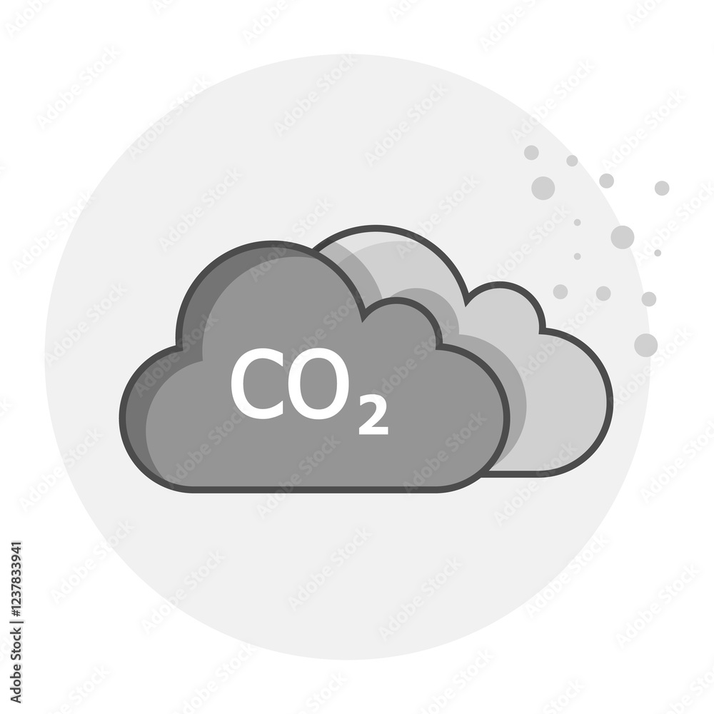 Carbon Dioxide Emissions Icon, CO2 Pollution and Climate Change Symbol Carbon Dioxide Emissions Icon, CO2 Pollution and Climate Change Symbol
