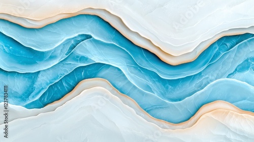 Wallpaper Mural Abstract Blue and White Swirling Marble Pattern With Gold Accents Torontodigital.ca