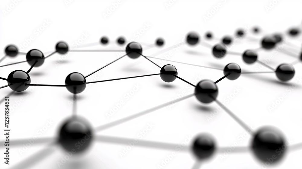 Abstract Black Sphere Network Connection Technology Abstract Black Sphere Network Connection Technology