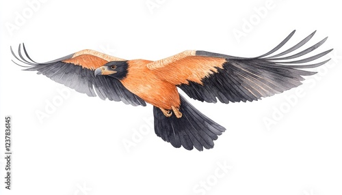 Majestic eagle soaring through the sky, showcasing its wingspan against a clear backdrop