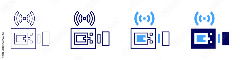 Streaming camera icon in 4 different styles. Thin Line, Line, Bold, and Bold Line. Duotone style. Editable stroke Streaming camera icon in 4 different styles. Thin Line, Line, Bold, and Bold Line. Duotone style. Editable stroke