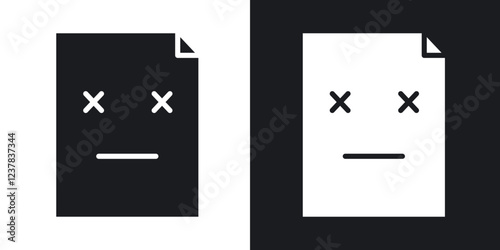 Corrupted file icons in solid black and white collection