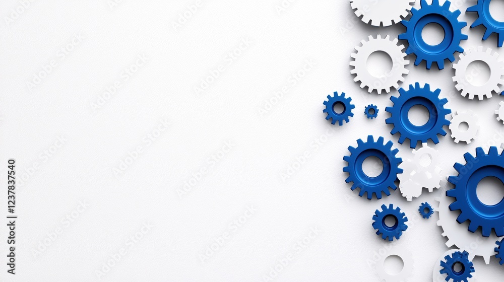 Blue and White Cogs Gears Teamwork Collaboration Machine Engineering Technology Blue and White Cogs Gears Teamwork Collaboration Machine Engineering Technology