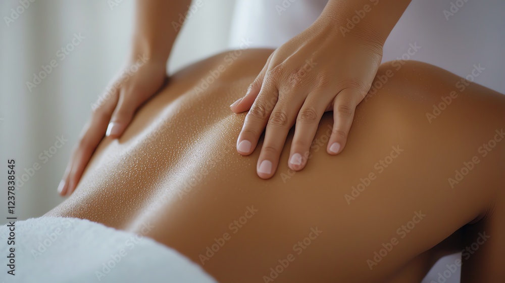 Post-workout recovery therapy, massage and stretching, soothing environment Post-workout recovery therapy, massage and stretching, soothing environment