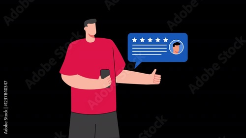 Customer Giving Feedback Animation HD On Alpha